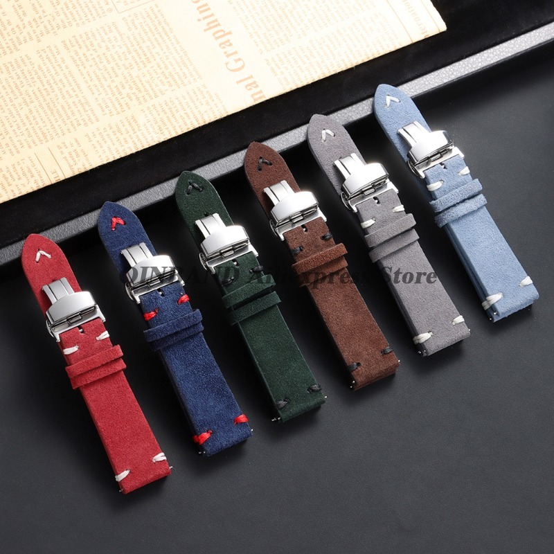 Bracelet de montre en cuir sué - Suede Strap Watch avis et prix